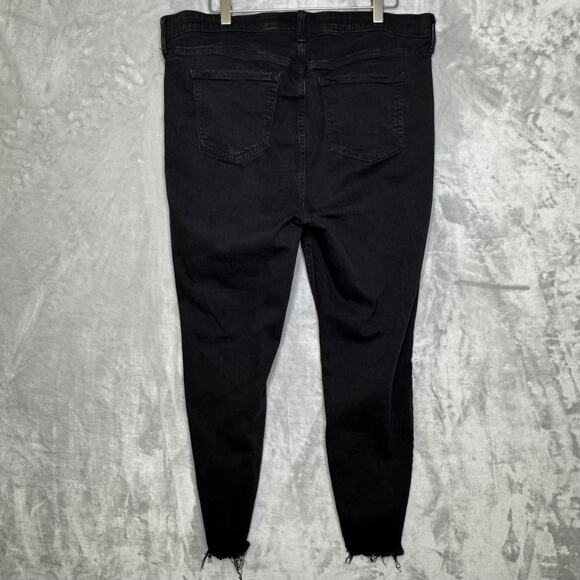 Torrid Jeans Womens 18R Black Sky High Skinny High Rise Button Fly Distressed - Picture 2 of 12